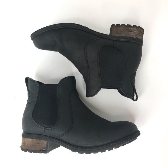 Ugg Bonham Black Ankle Boot Chelsea Boot - Picture 2 of 10